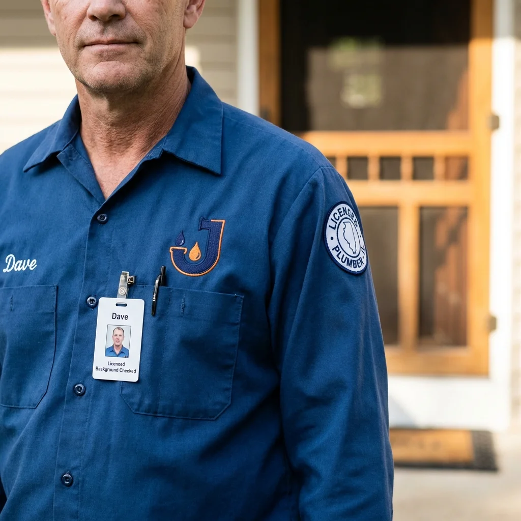 Licensed plumber showing ID badge in Onset, MA