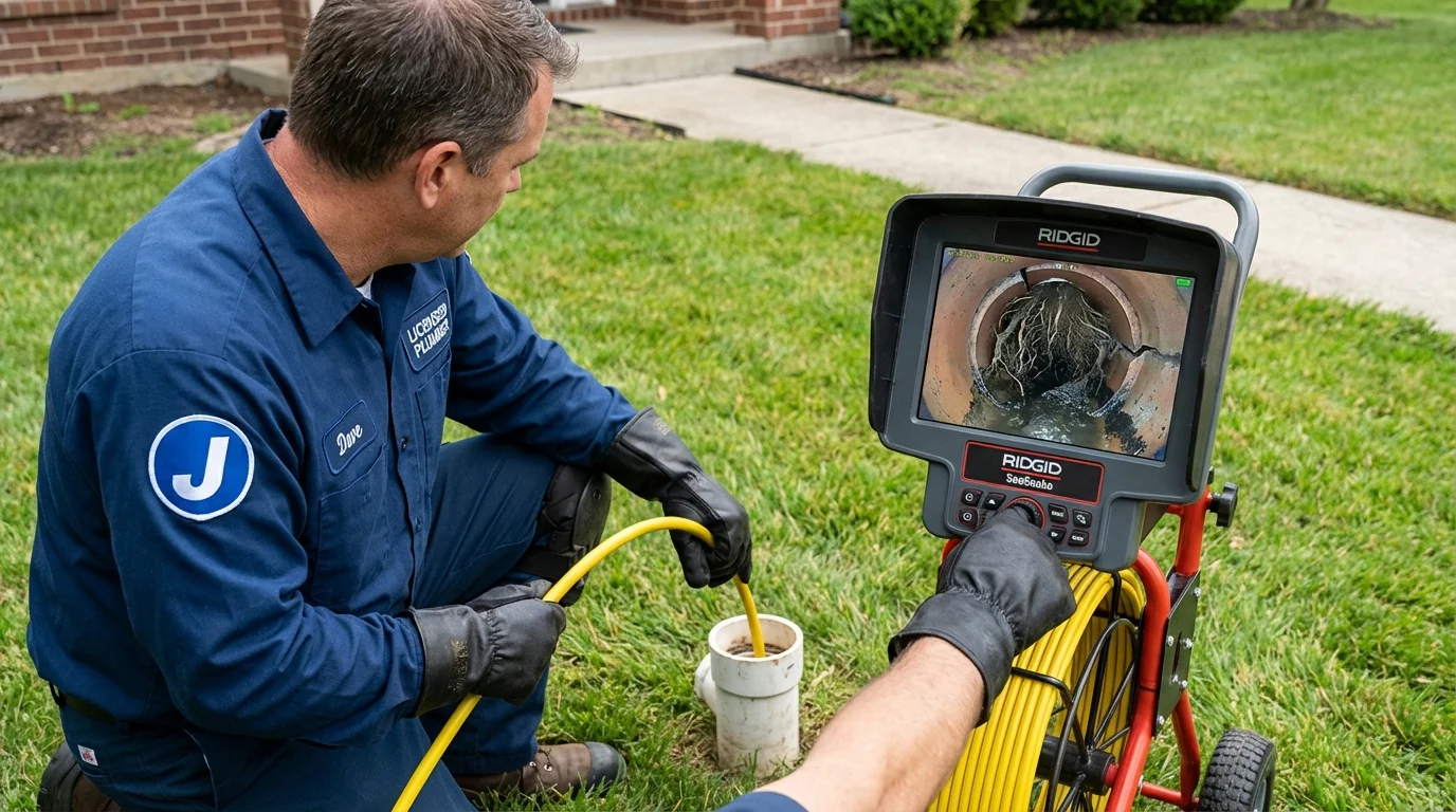Sewer camera inspection being performed by Johns Plumbing LLC in Onset